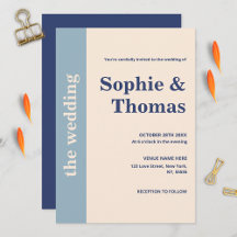 Modern Bold Typography Dusty Blue Navy Wedding