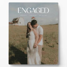 Modern Bold Typography Engagement Photo