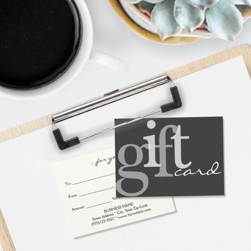 Modern Bold Typography Gray Gift Card
