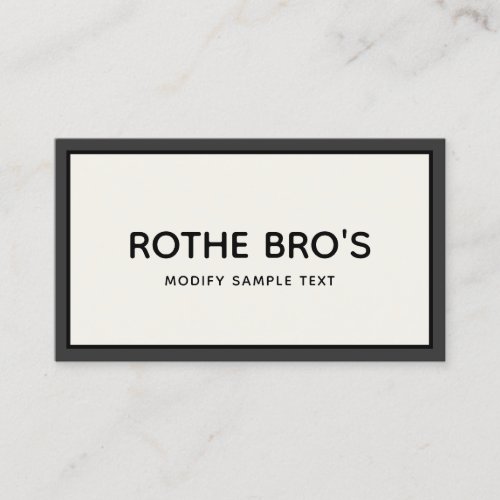 Modern Bold Typography Ivory Business Card