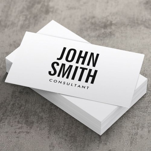 Modern Bold Typography Minimalist Plain Business Card