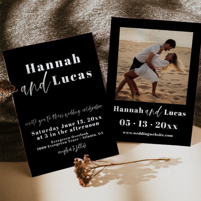 Modern Bold Typography Photo Wedding Invitation (Creator Uploaded)
