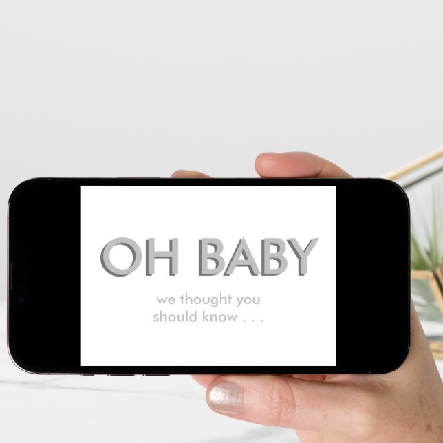 Modern Bold Typography Pregnancy Announcement (Front Digital)