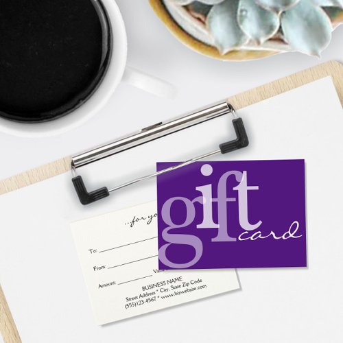 Modern Bold Typography Purple Gift Card