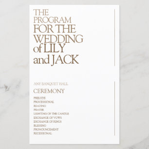 Modern Bold Typography Save the Date Program