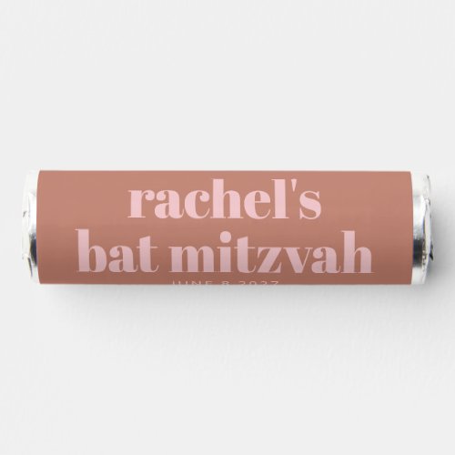 Modern Bold Typography Terracotta Pink Bat Mitzvah Breath Savers Mints