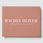 Modern Bold Typography Terracotta Pink Bat Mitzvah Guest Book<br><div class="desc">Personalized Modern Bold Typography Terracotta Pink Bat Mitzvah Guest Book</div>