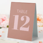 Modern Bold Typography Terracotta Pink Bat Mitzvah Table Tent Sign<br><div class="desc">Modern Bold Typography Terracotta and Pink Bat Mitzvah Table Number Tent Sign</div>