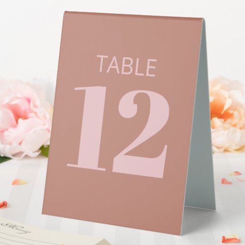 Modern Bold Typography Terracotta Pink Bat Mitzvah Table Tent Sign