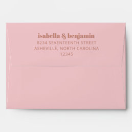 Modern Bold Typography Terracotta Pink Matching  Envelope