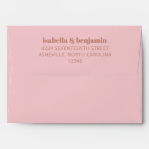 Modern Bold Typography Terracotta Pink Matching Envelope