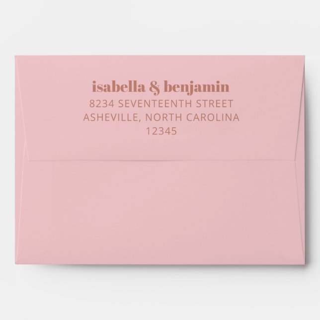 Modern Bold Typography Terracotta Pink Matching  Envelope (Back (Top Flap))