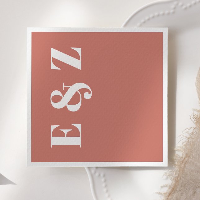 Modern Bold Typography Terracotta Wedding Napkins (Creator Uploaded)
