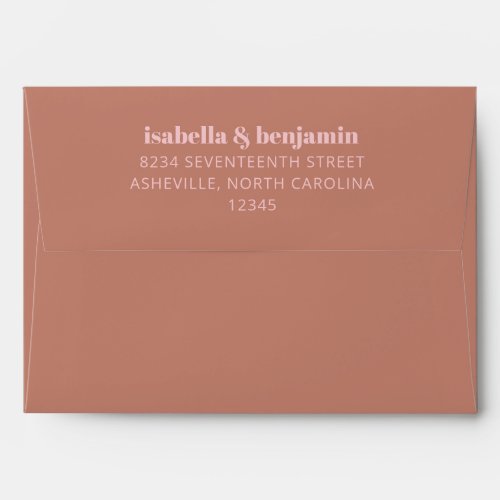 Modern Bold Typography Terracotta Wedding Simple Envelope