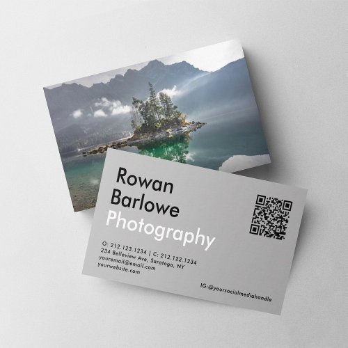 Modern Bold Typography Unique Photography  Business Card