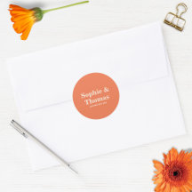 Modern Bold Typography Wedding Apricot Orange