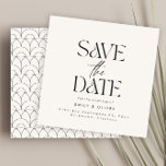 Modern bold typography wedding cream black elegant save the date<br><div class="desc">Modern classy typography bold wedding save the date card. With modern,  elegant typography and modern art deco inspired backer design. Colors can be customized.</div>