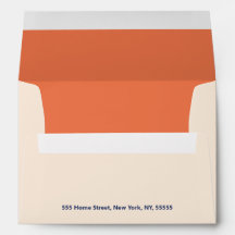 Modern Bold Typography Wedding Cream Orange