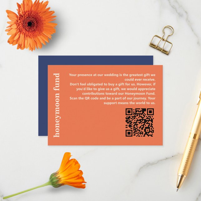 Modern Bold Typography Wedding Honeymoon Fund Enclosure Card (Creator Uploaded)