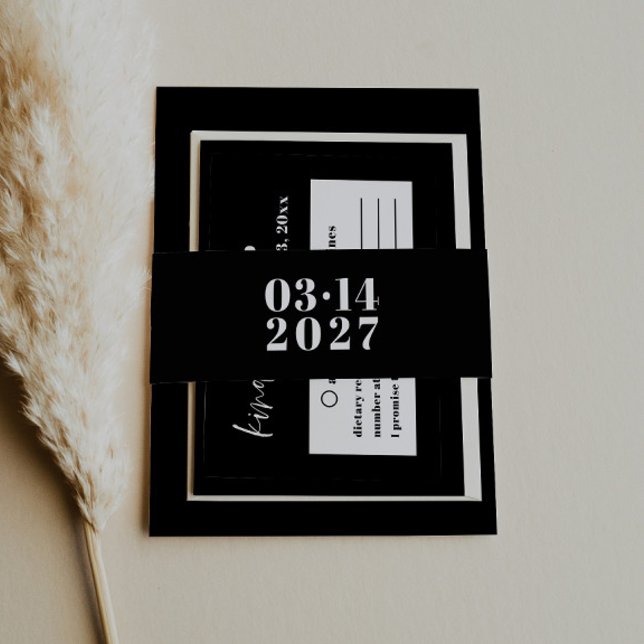 Modern Bold Typography Wedding Invitation Invitation Belly Band (Creator Uploaded)