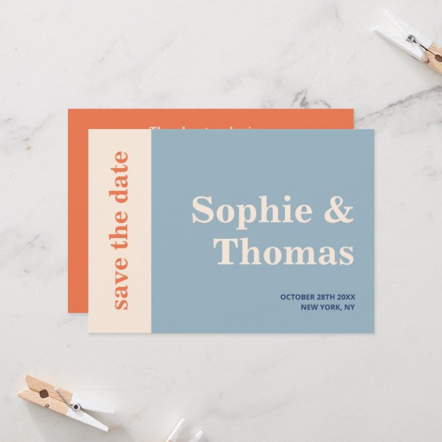 Modern Bold Typography Wedding Save the Date Invitation (Front/Back In Situ)