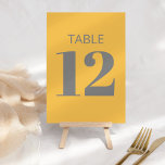 Modern Bold Typography Yellow and Gray Bat Mitzvah Table Number<br><div class="desc">Modern Bold Typography Yellow and Gray Bat Mitzvah Table Number</div>