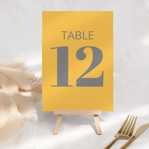 Modern Bold Typography Yellow and Gray Bat Mitzvah Table Number