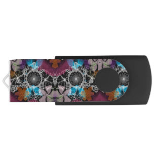 Modern Bold Ugly Floral Pattern Flash Drive