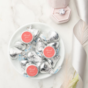 Modern Bold Vibrant Coral Simple Wedding Hershey®'s Kisses®