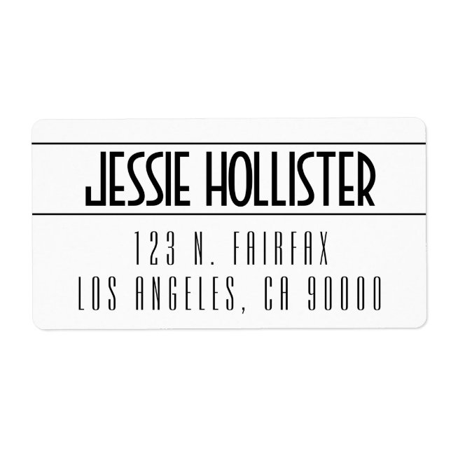 Modern Bold White & Black Label (Front)