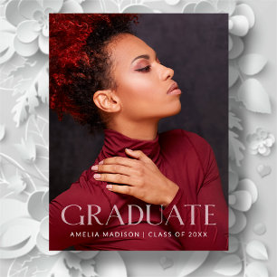 Modern Bold White Transparent Text Grad Photo Postcard