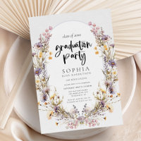 Modern Bold Wildflowers Garden Graduation Party