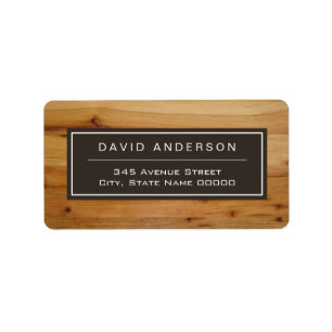 Modern Bold Wood Grain Stylish Look Label