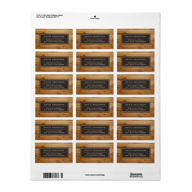 Modern Bold Wood Grain Stylish Look Label