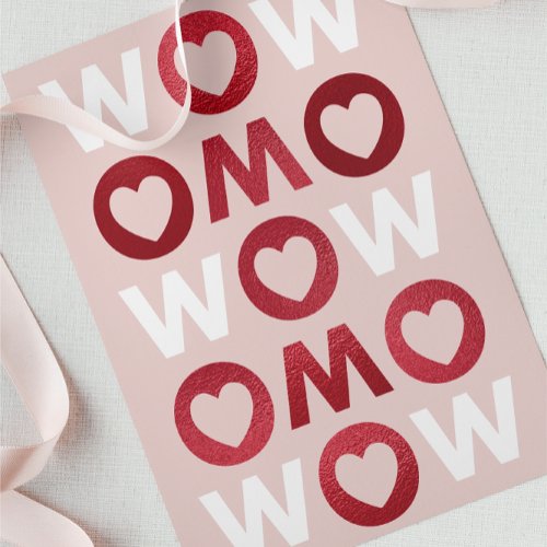 Modern BOLD WOW MOM Faux Foil Mothers Day Card