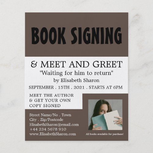 Modern Bold, Writers Book Signing Advertising Flyer