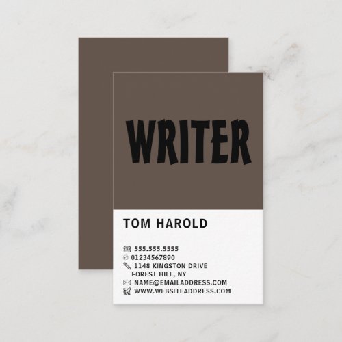 Modern Bold Writers Business Card