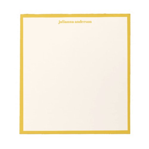 Modern Bold Yellow Stripes Personalized Name Notepad