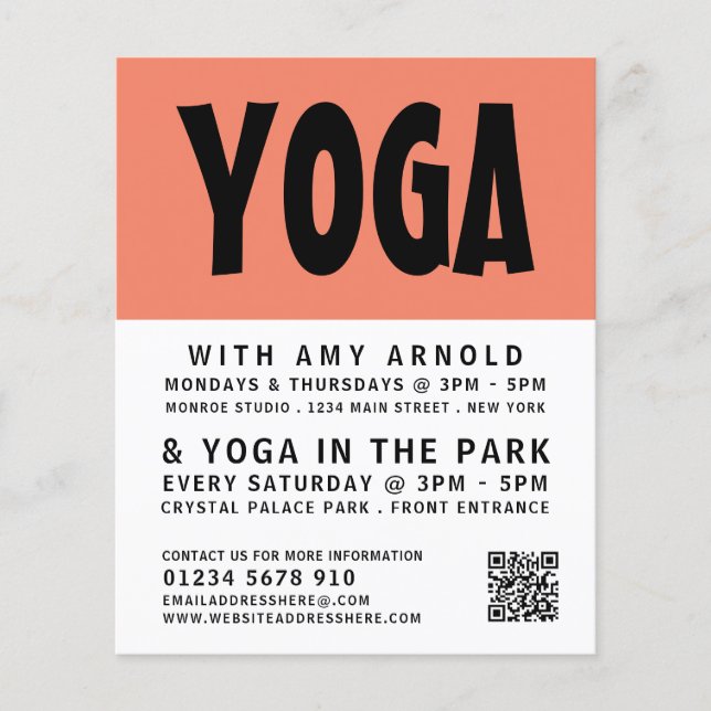 Modern Bold, Yoga Class Advertising Flyer (Front)