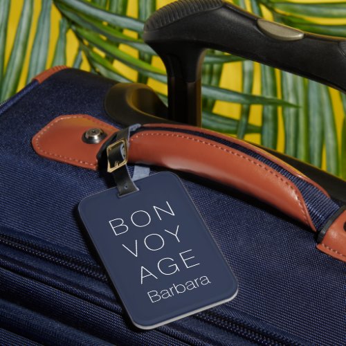 MODERN BON VOYAGE TRAVELER DARK NAVY BLUE LUGGAGE TAG