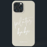 Modern Bone White Calligraphy Workout Pilates iPhone 13 Pro Max Case<br><div class="desc">Cute Soft Bone Off White Cream Pilates Babe phone case. Buy one for you or as a Pilates Gift for a Pilates Instructor or Pilates Fan. Modern Pilates accessory with modern handwritten calligraphy script and your name of choice. Colors of all text elements can be changed if you like!</div>