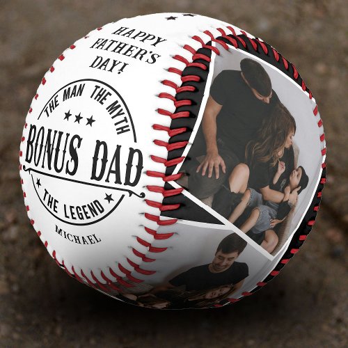 Modern Bonus Dad Quote  4x Photo Baseball