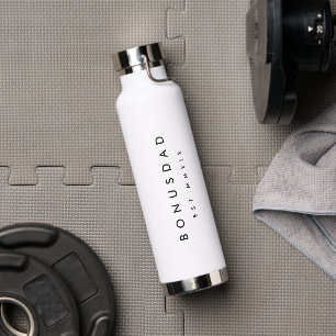 Modern BONUS DAD Roman Numerals Water Bottle