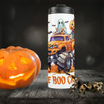 Modern Boo Crew Cute Funny Pumpkin Halloween Thermal Tumbler<br><div class="desc">Toast to the spooky season with our “Boo Crew” tumbler, a Halloween hit for the kiddos! This modern, orange and black tumbler is adorned with a ghostly monster truck, a pumpkin pal, and playful typography that’s all treat, no trick. It’s the perfect accessory for any ghoul gang member’s costume or...</div>