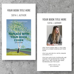 Modern Book Author Cover & Photo Promotion  Business Card
