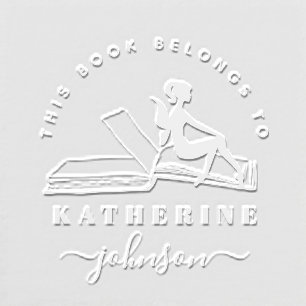 Modern Book Fairy Custom Name From The Library  Embosser
