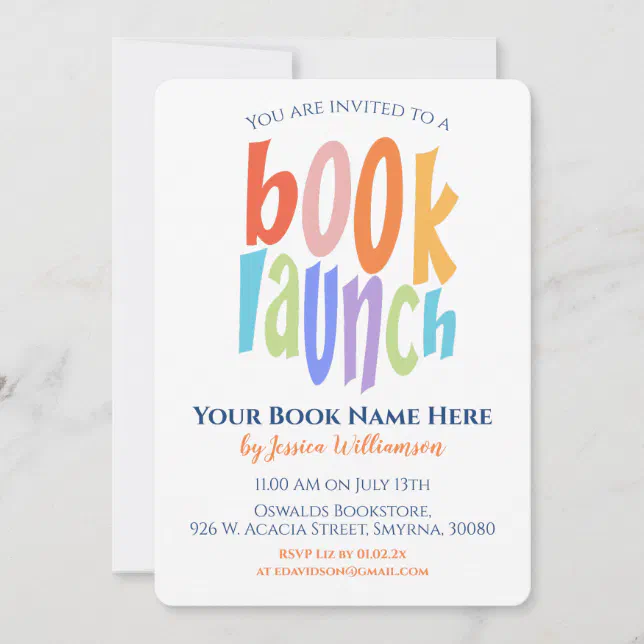 Modern Book Launch Signing Party Invitation | Zazzle