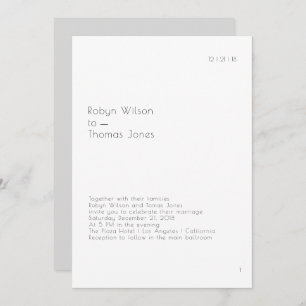 Modern Book Page Wedding Invitation 5x7