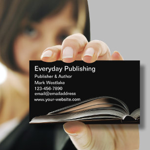 Modern Book Publishing & Author Theme Business Card