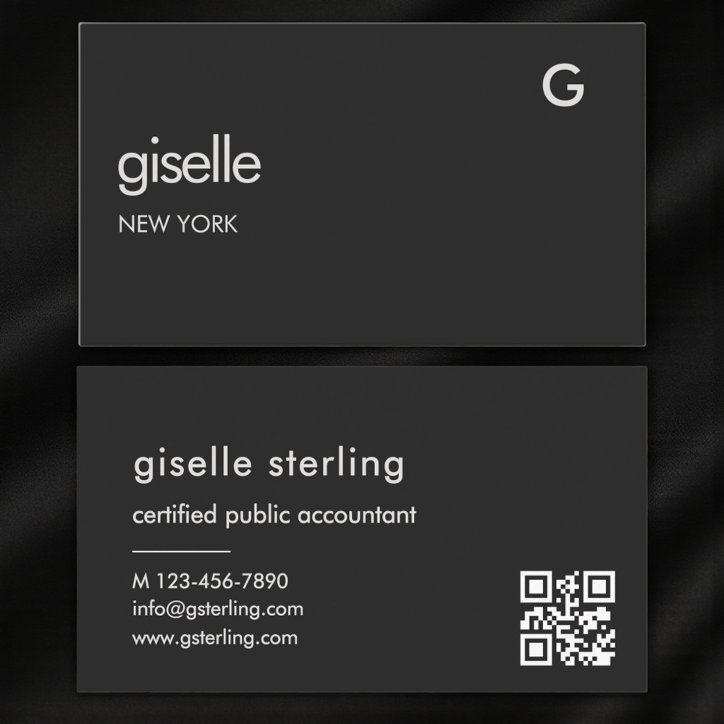 Modern Bookkeeper Accountant Cpa Black QR Code Business Card